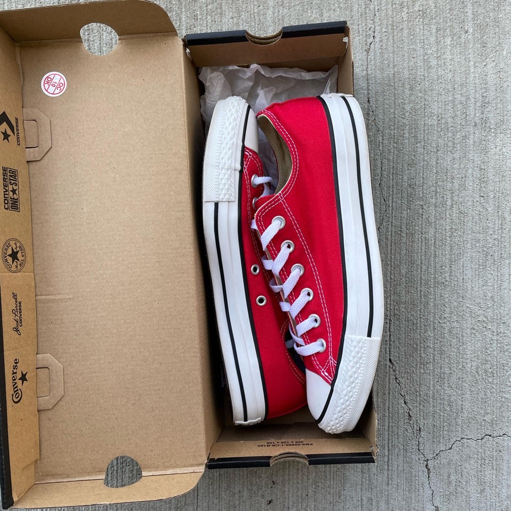 Red Converse Chuck Taylor Shoes. Please view photos. Sales are final.No refunds!